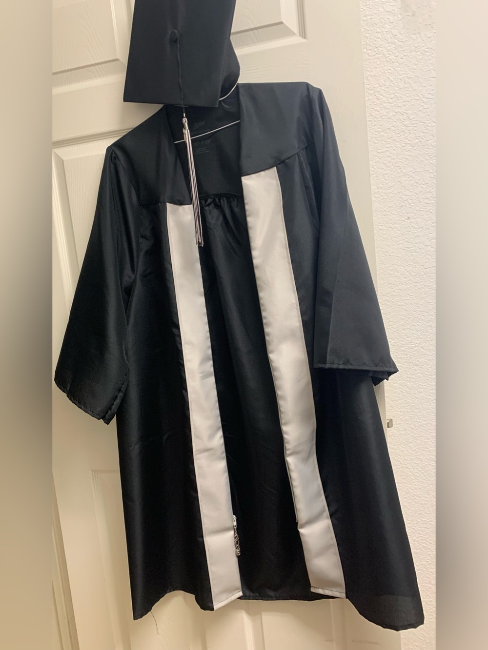 Black and Silver Graduation Cap, Gown, Tassel - Jostens BDG Collection
